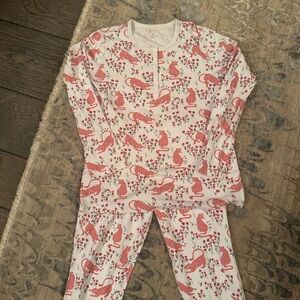 LIKE NEW Roller Rabbit Pink Leopard & Floral Long Sleeve Pajama Set